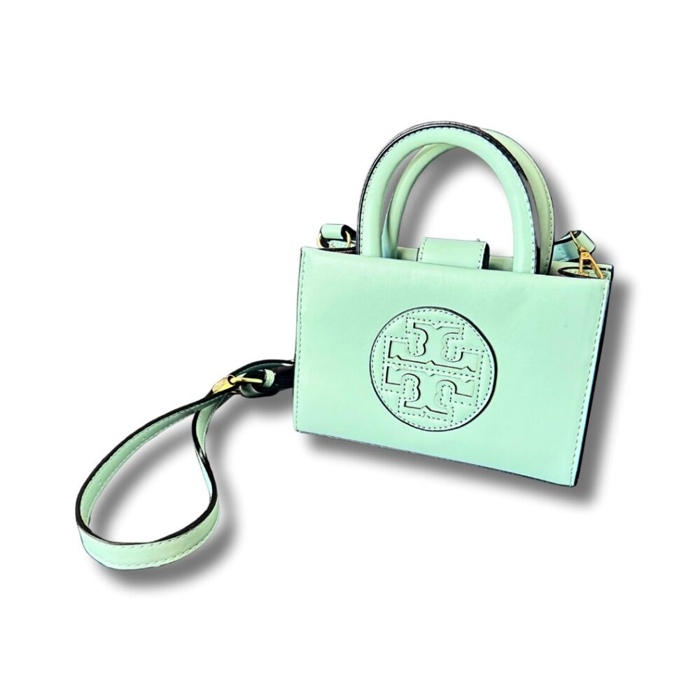 Chic Mint Mini: Authentic Tory Burch Crossbody w/ Iconic Logo & Versatile Style